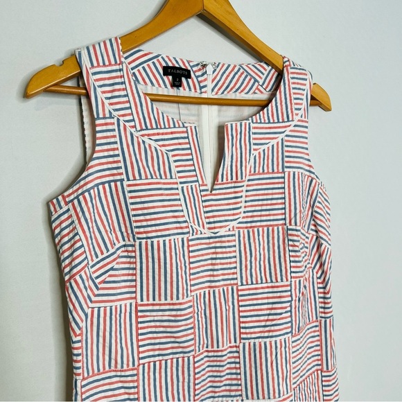 NWT! Talbots 100% Cotton Sleeveless PATCHWORK SHIFT DRESS. Size 2. - Picture 8 of 16